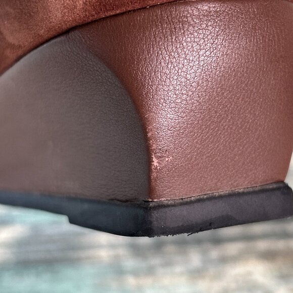 Arche Wedge Pumps Womens 9.5 Brown Nubuck Leather Dress Formal Shoe Comfort Heel - Picture 11 of 13